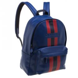 Coach Navy Blue Leather New Varsity Charles Backpack