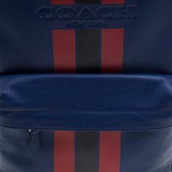 Coach Navy Blue Leather New Varsity Charles Backpack