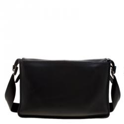 Pre Owned Coach Black Leather Messenger Bag