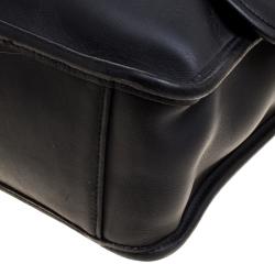 Pre Owned Coach Black Leather Messenger Bag