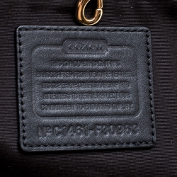 Coach Black Python Embossed Leather and Suede Oversized Tote