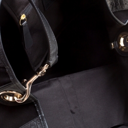 Coach Black Python Embossed Leather and Suede Oversized Tote