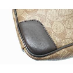 Coach Khaki/Brown Signature PVC and Leather Messenger Bag