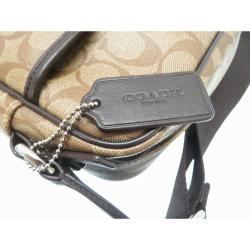 Coach Khaki/Brown Signature PVC and Leather Messenger Bag