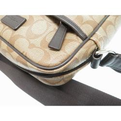 Coach Khaki/Brown Signature PVC and Leather Messenger Bag