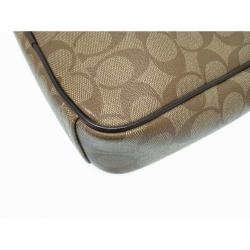 Coach Khaki/Brown Signature PVC and Leather Messenger Bag