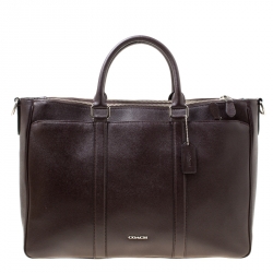 Coach Burgundy Leather Perry Metropolitan Briefcase Tote
