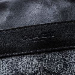 Coach Charcoal Signature Coated Canvas and Leather Flight Messenger Bag