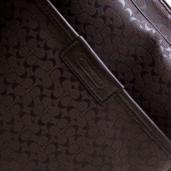 Coach Brown Signature Embossed PVC Heritage Crossbody Bag