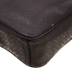 Coach Brown Signature Embossed PVC Heritage Crossbody Bag