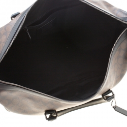 Coach Brown/Black Signature Coated Canvas Metropolitan Duffle Bag