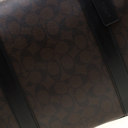 Coach Brown/Black Signature Coated Canvas Metropolitan Duffle Bag