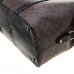 Coach Brown/Black Signature Coated Canvas Metropolitan Duffle Bag