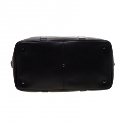 Coach Brown/Black Signature Coated Canvas Metropolitan Duffle Bag