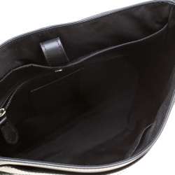 Coach Black Signature Embossed Leather Charles Messenger Bag
