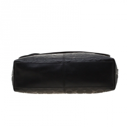 Coach Black Signature Embossed Leather Charles Messenger Bag