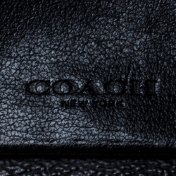 Coach Grey Signature Coated Canvas Long Bifold Wallet    