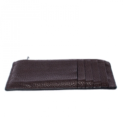 Coach Black/Maroon Leather Credit Card Holder  