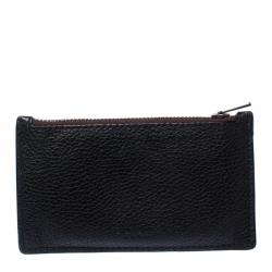 Coach Black/Maroon Leather Credit Card Holder  