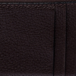 Coach Black/Maroon Leather Credit Card Holder  