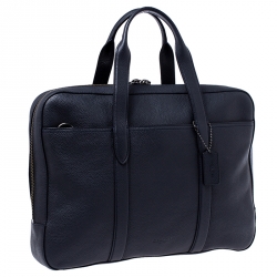 Coach Navy Blue Leather Metropolitan Soft Briefcase Bag