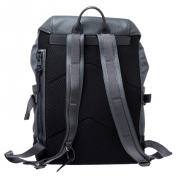 Pre Owned Coach Grey Leather, Nylon and Suede Manhattan Backpack