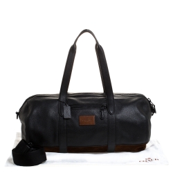 Pre Owned Coach Black/Brown Leather and Nubuck Rip And Repair Metropolitan Soft Gym Bag 
