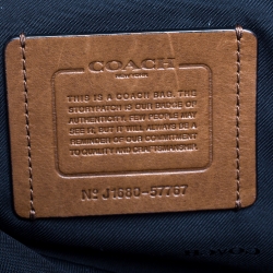 Pre Owned Coach Black/Brown Leather and Nubuck Rip And Repair Metropolitan Soft Gym Bag 