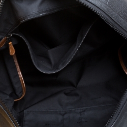 Pre Owned Coach Black/Brown Leather and Nubuck Rip And Repair Metropolitan Soft Gym Bag 