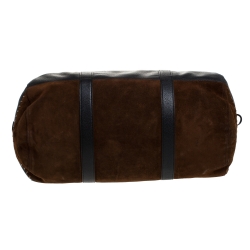 Pre Owned Coach Black/Brown Leather and Nubuck Rip And Repair Metropolitan Soft Gym Bag 