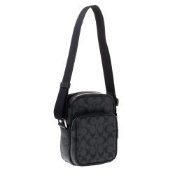 Coach Charcoal Signature Coated Canvas and Leather Messenger Bag 