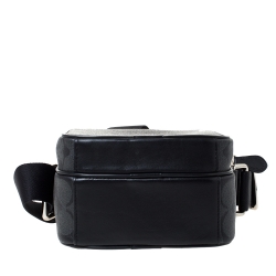 Coach Charcoal Signature Coated Canvas and Leather Messenger Bag 