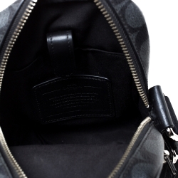 Coach Charcoal Signature Coated Canvas and Leather Messenger Bag 