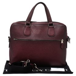 Coach Burgundy Ombre Leather Briefcase 