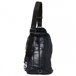 Coach Black/Blue Leather Camden Convertible Sling Backpack