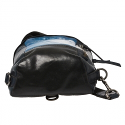 Coach Black/Blue Leather Camden Convertible Sling Backpack