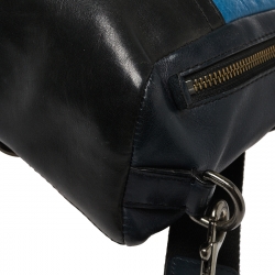 Coach Black/Blue Leather Camden Convertible Sling Backpack