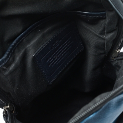 Coach Black/Blue Leather Camden Convertible Sling Backpack