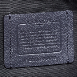 Coach Navy Blue Leather Charles Flap Messenger Bag