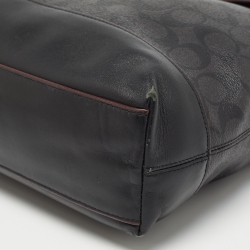 Coach Black Signature Coated Canvas and Leather Hamilton Portfolio Briefcase 