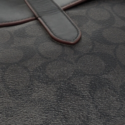 Coach Black Signature Coated Canvas and Leather Hamilton Portfolio Briefcase 