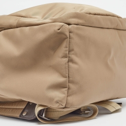 Coach Beige/Brown Leather and Nylon Backpack