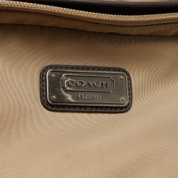 Coach Beige/Brown Leather and Nylon Backpack