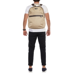 Coach Beige/Brown Leather and Nylon Backpack