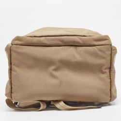 Coach Beige/Brown Leather and Nylon Backpack