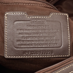 Coach Brown Signature Coated Canvas Heritage Stripe Duffle Bag