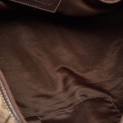 Coach Brown Signature Coated Canvas Heritage Stripe Duffle Bag