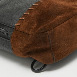 Coach Black/Brown Leather and Suede Sling Bag