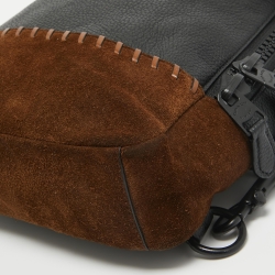 Coach Black/Brown Leather and Suede Sling Bag