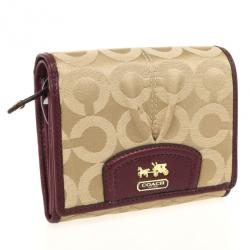 Pre Owned Coach Madison Op Art Sateen Small Wallet
